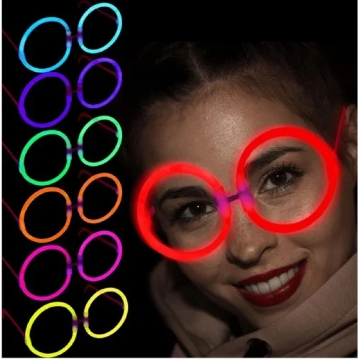 Glow Stick Yuvarlak Gözlük 12 Adet