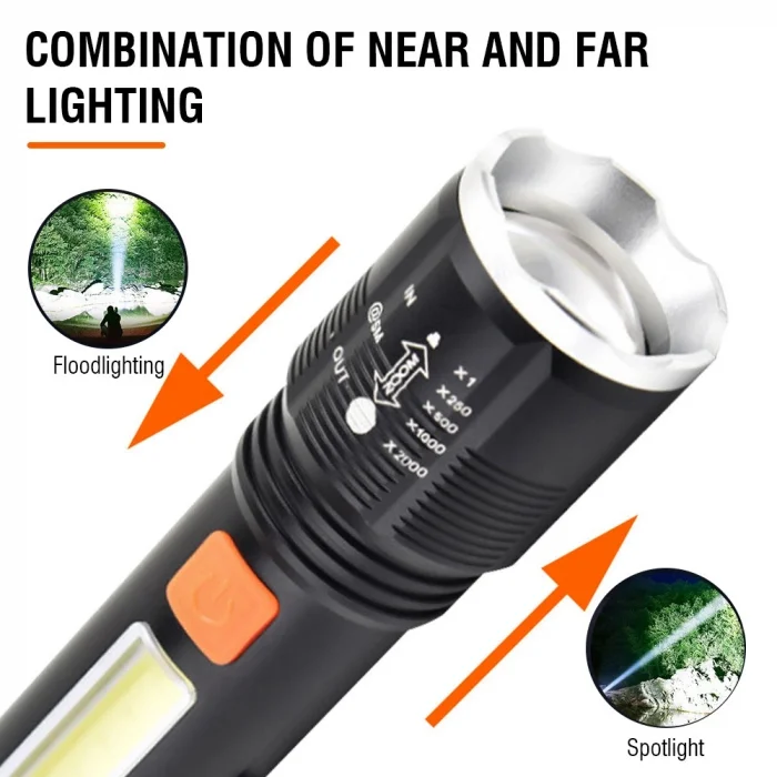 BUĞZ Gold Orion Km-102 4 Modlu Tip-c Şarjlı Zoomlu Taktikal El Feneri