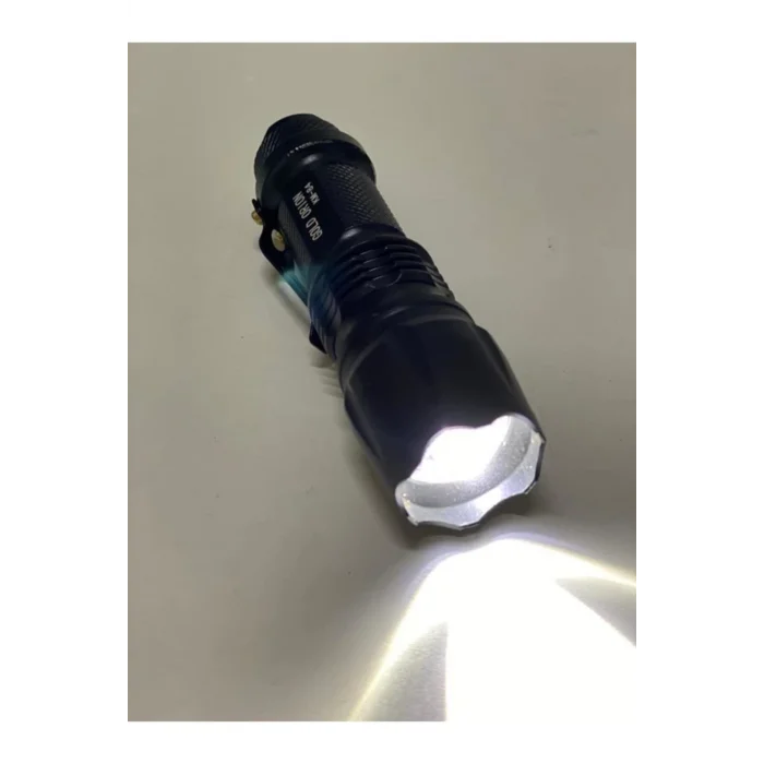BUĞZ Gold Orion Km-84 Tasarruflu Şarjlı Zoomlu Metal El Feneri Kemer Klipsli