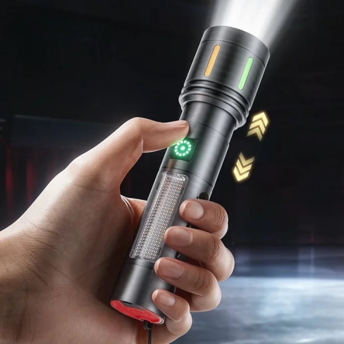 BUĞZ Gold Police Gp-212 Şarjlı Metal El Feneri | 1000 Lümen Polis Feneri Çakarlı