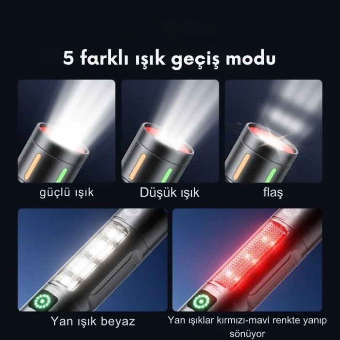 BUĞZ Gold Police Gp-212 Şarjlı Metal El Feneri | 1000 Lümen Polis Feneri Çakarlı