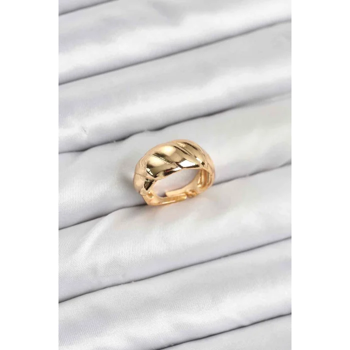 BUĞZ Gold Renk Bombeli Sarmal Yüzük