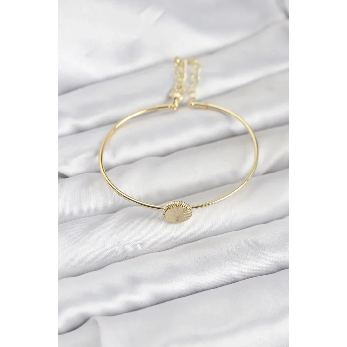 BUĞZ Gold Renk Pirinç Model Kadın Bileklik