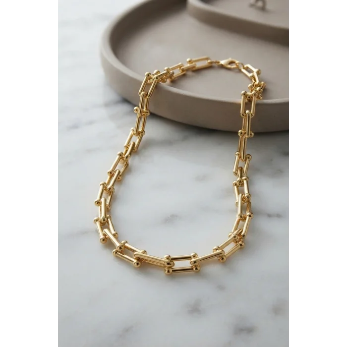 BUĞZ Gold Renk Pirinç Tifani Model Kadın Kolye