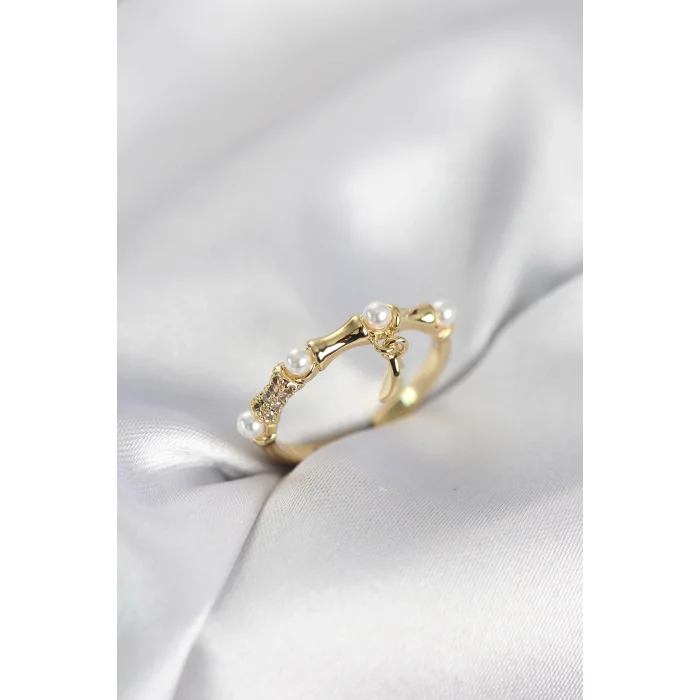 BUĞZ Gold Renk Sallantılı Kemik Model Kadın Yüzük