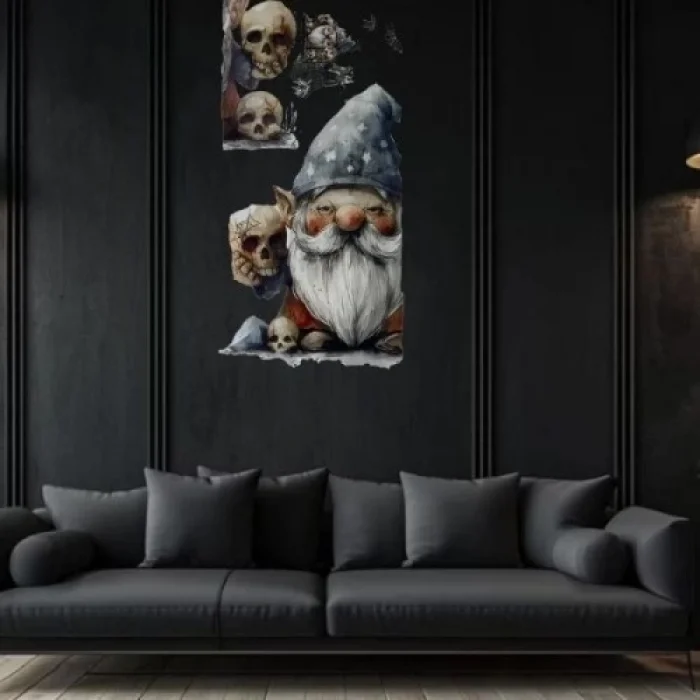  Gotik Cüce ve Kafatası Duvar Sticker Seti