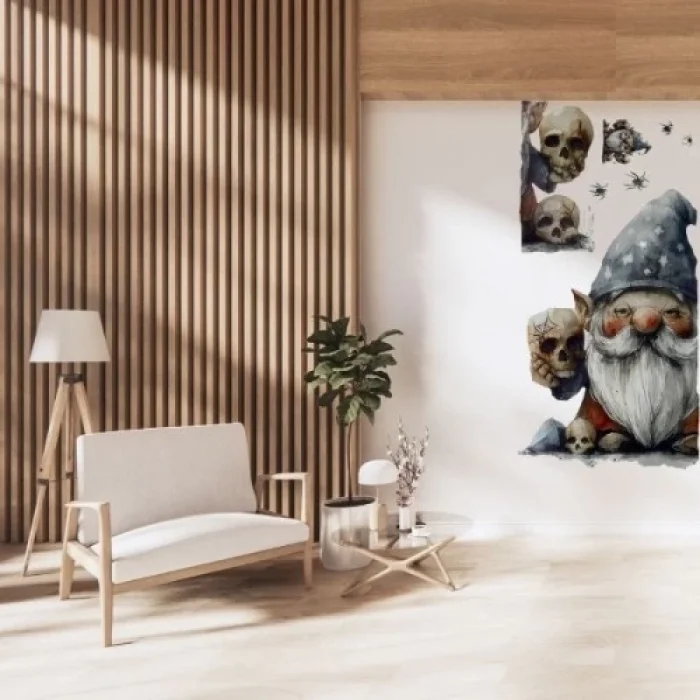  Gotik Cüce ve Kafatası Duvar Sticker Seti