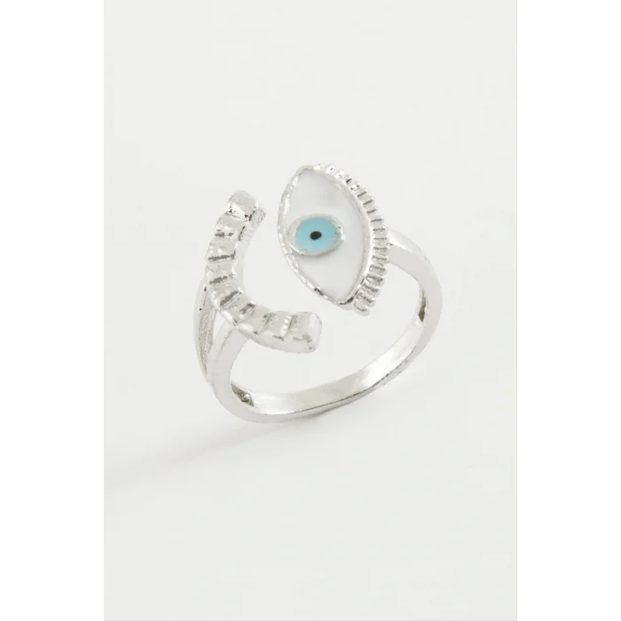 BUĞZ Göz Mineli Metal Yüzük