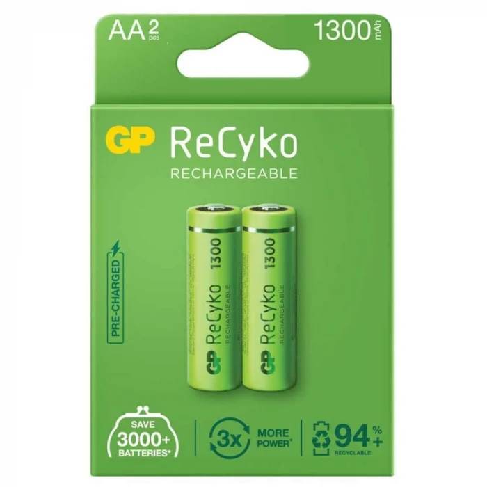 BUĞZ GP ReCyko 1300mAh AA Şarj Edilebilir Kalem Pil 2lİ Paket