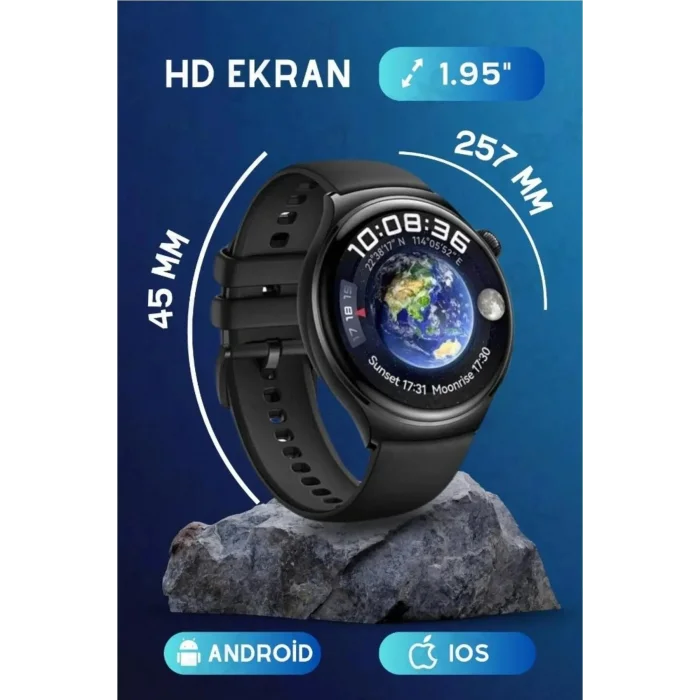 BUĞZ GPS ve Suya Dayanıklılık Özellikli, Çok Renkli Kasa ve Siyah Kordonlu Akıllı Saat