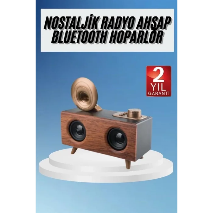  Gramafon Radyo Bluetooth Hoparlör Nostaljik Radyo FM Radyo