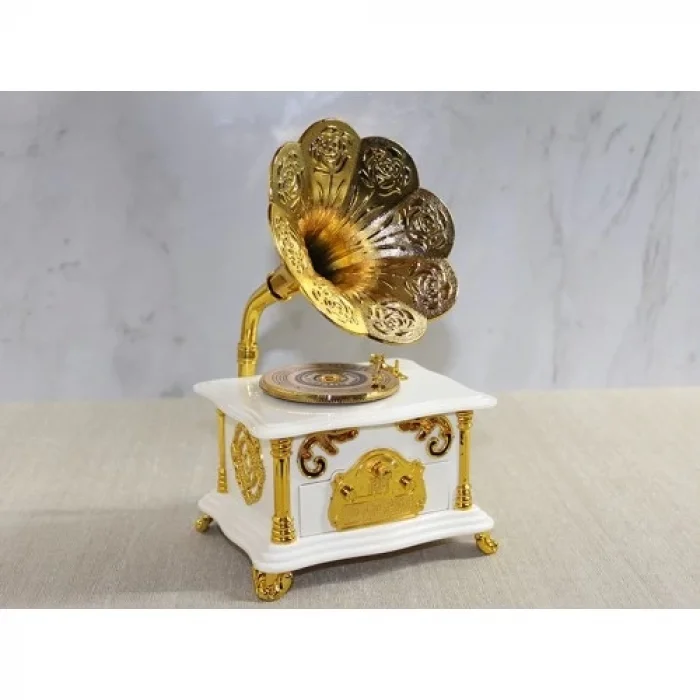  Gramofon Müzik Kutusu Beyaz