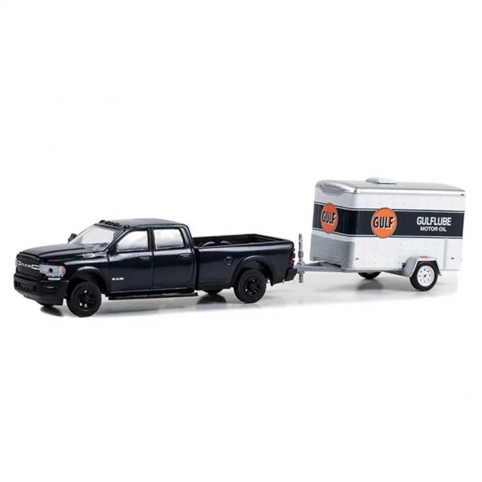  Greenlight 1/64 2023 Ram 2500 With Small Cargo Trailer Model Araba