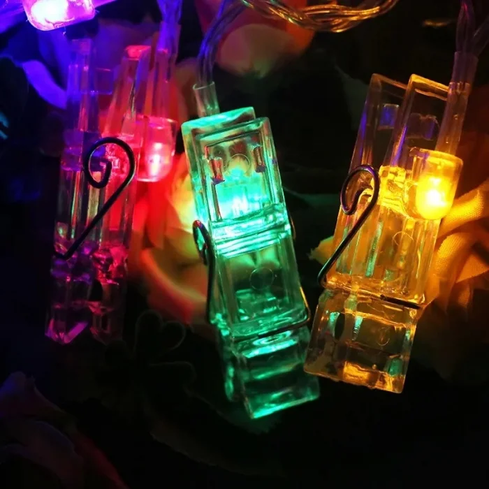 BUĞZ Greyder Gd972 Şerit Pilli Aydınlatma 2 Metre 10 Adet Rgb Mandal Led