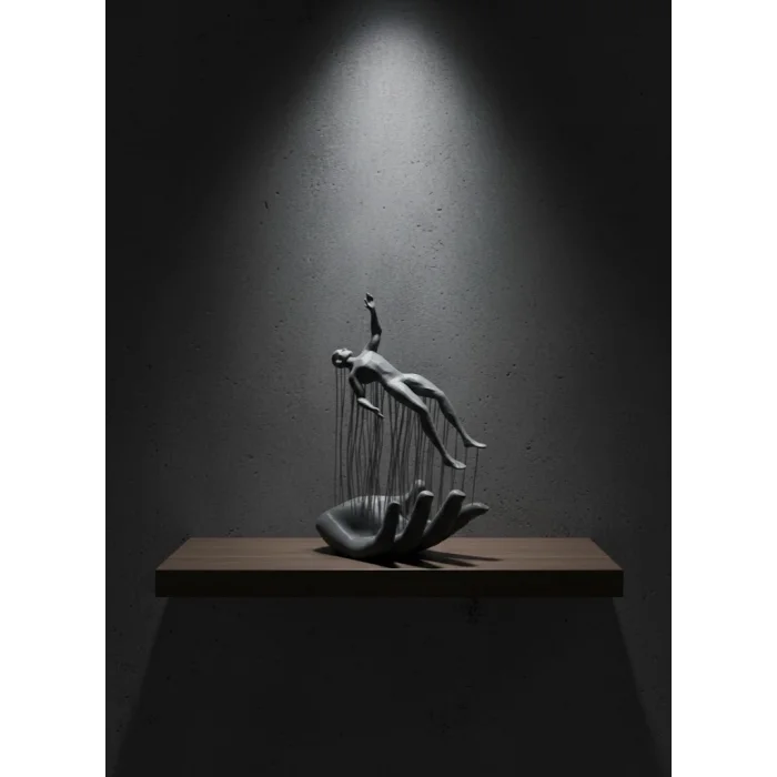 BUĞZ Gri El İnsan Figürü Minimal ve Anlamlı Dekoratif Biblo Modern Ev Dekorasyonu