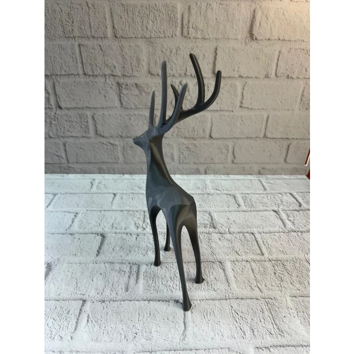 BUĞZ Gri Geyik Biblo Minimal Tasarım Şık Ev Aksesuarı