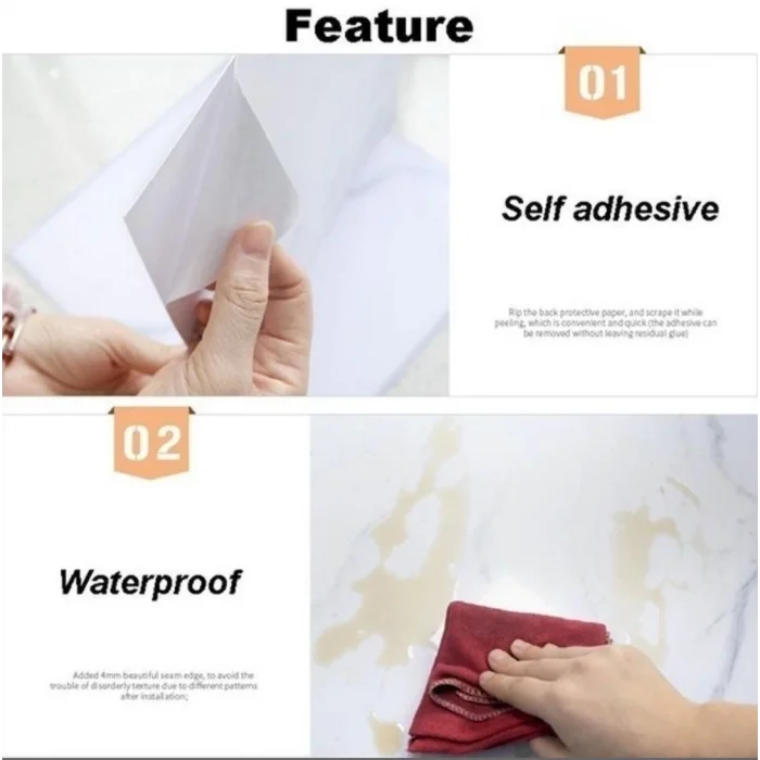 BUĞZ Gri Mermer Desen Duvar Sticker (30*30)