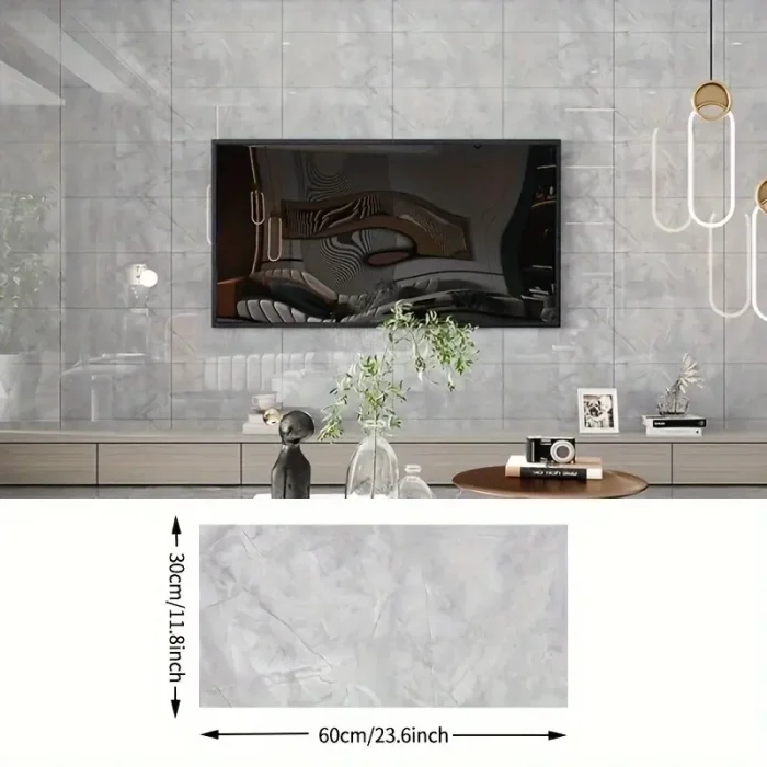 BUĞZ Gri Mermer Desenli Alüminyum Plastik Duvar Sticker