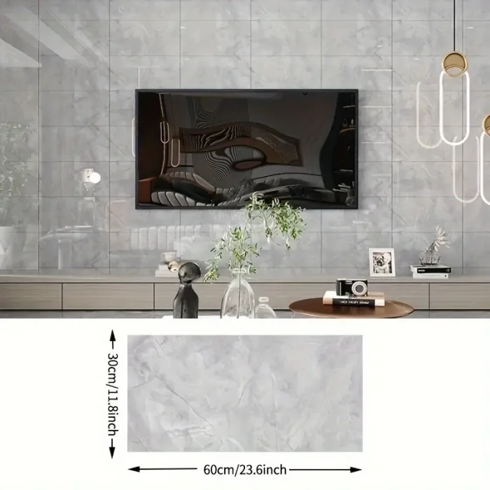 BUĞZ Gri Mermer Desenli Alüminyum Plastik Duvar Sticker