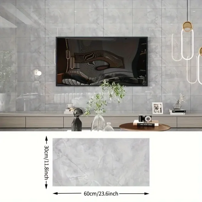 BUĞZ Gri Mermer Desenli Alüminyum Plastik Duvar Sticker - Lisinya