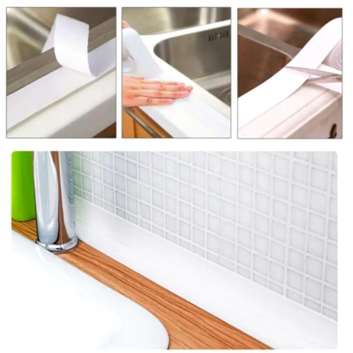 BUĞZ Gri Su Sızdırmaz Bant Lavabo Küvet Kenar Bandı (3.2m)