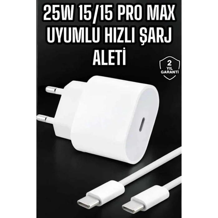  Güç Adaptörü ve Kablosu Şarj Aleti 15/15 Pro Max Uyumlu Hızlı Şarj