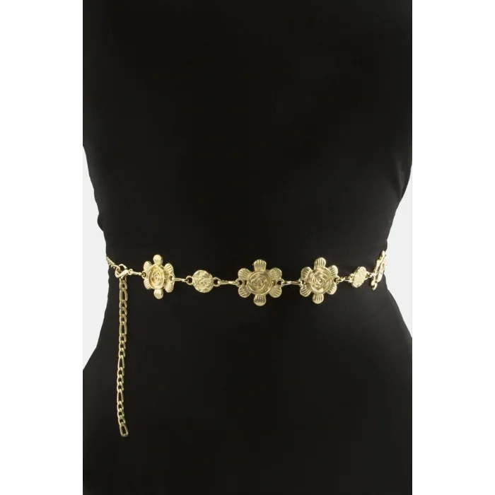BUĞZ Gül Metal Zincir Kemer