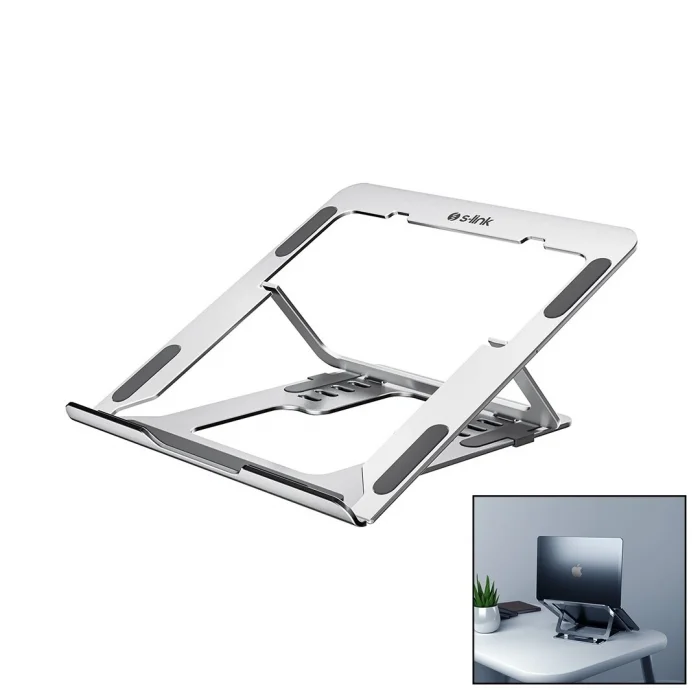 BUĞZ Gümüş 6 Açılı Katlanabilir Laptop Stand Alüminyum Bx40