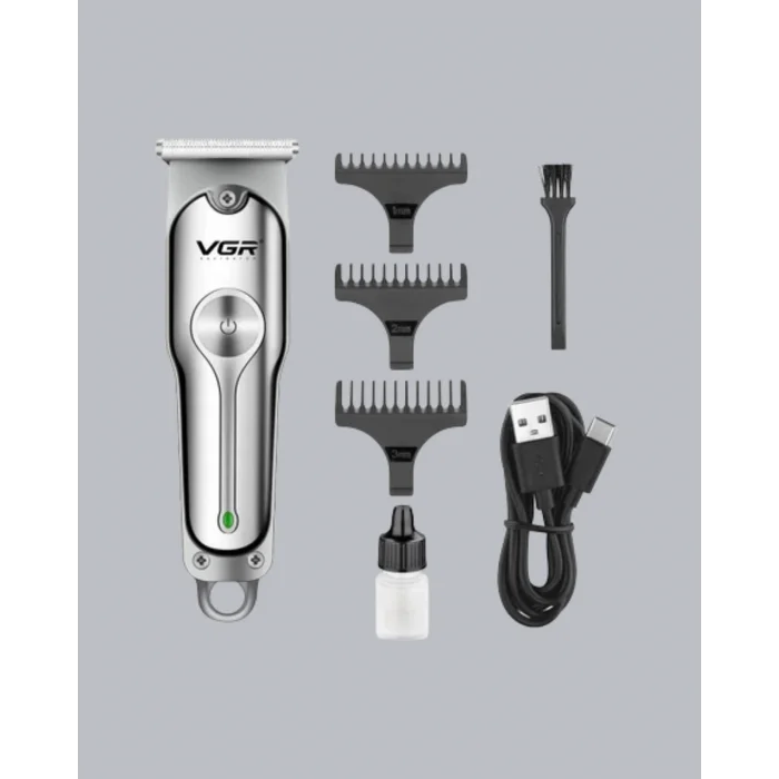 BUĞZ Gümüş Desenli Şarjlı Tıraş Makinesi – 120 Dakika Çalışma Süresi, 3 Başlıklı