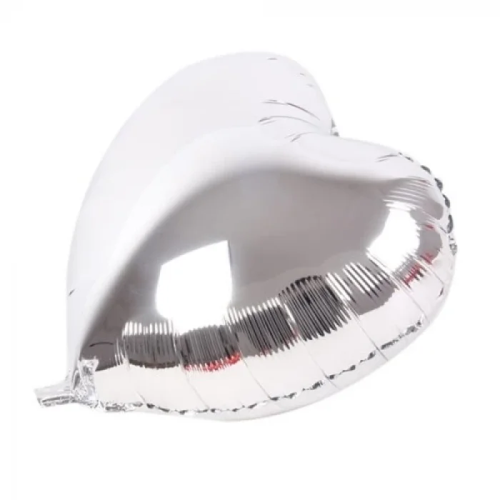 BUĞZ Gümüş Kalp Folyo Balon 45 Cm.