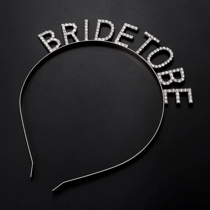 BUĞZ Gümüş Kaplama Kristal Taşlı Bride To Be Gelin Tacı 16x17 Cm