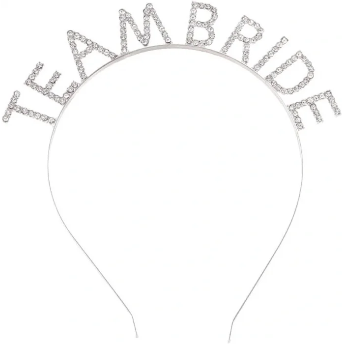 BUĞZ Gümüş Kaplama Kristal Taşlı Team Bride Taç