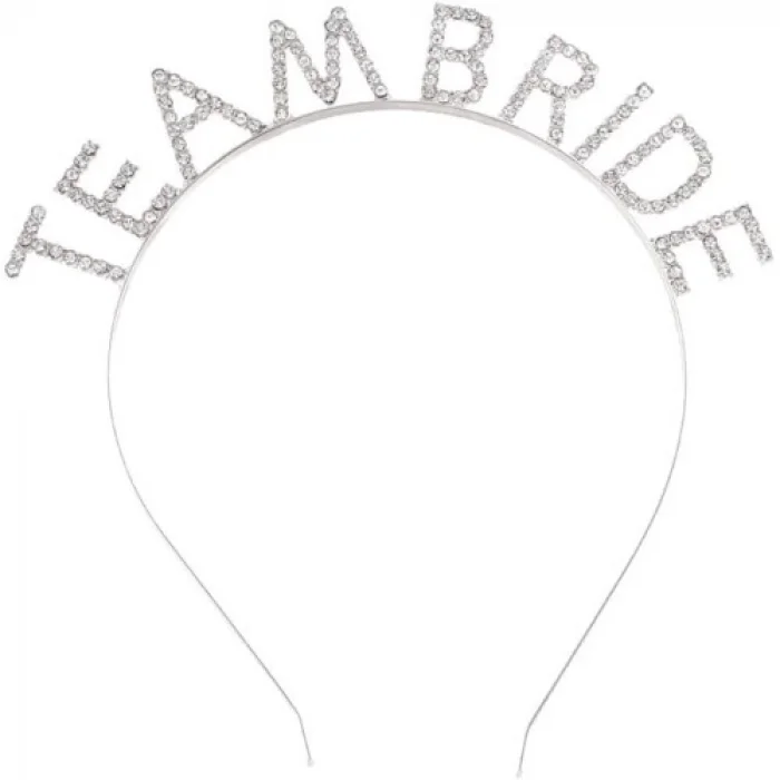  Gümüş Kaplama Kristal Taşlı Team Bride Taç