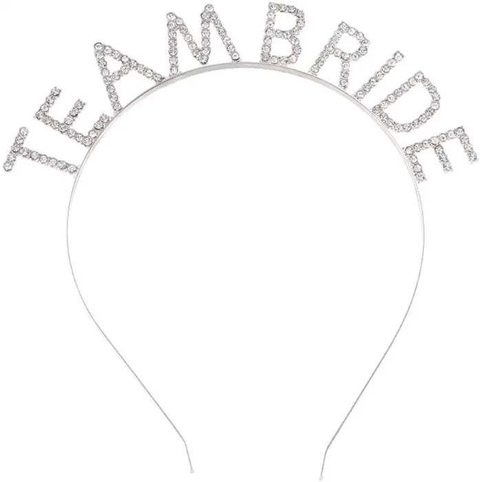  Gümüş Kaplama Kristal Taşlı Team Bride Taç 16x17 cm