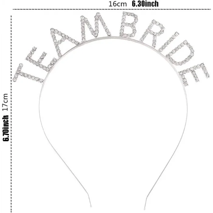  Gümüş Kaplama Kristal Taşlı Team Bride Taç 16x17 cm