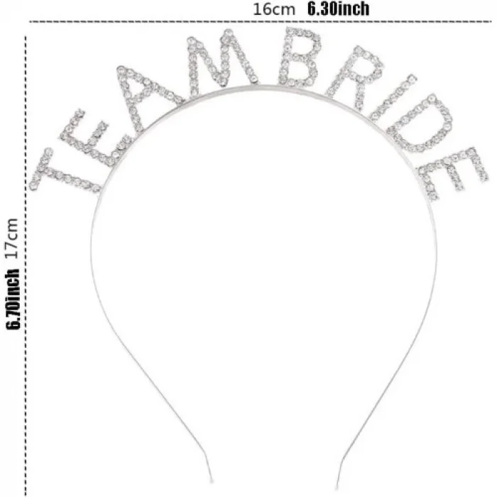  Gümüş Kaplama Kristal Taşlı Team Bride Taç