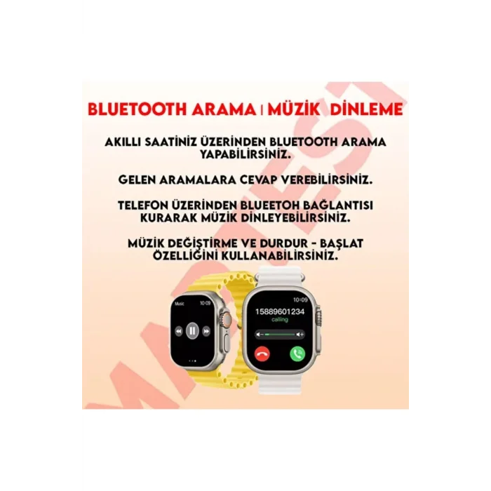 BUĞZ Gümüş Kasa ve Turuncu Silikon Kordonlu Akıllı Saat, Nabız ve Uyku Takibi Özellikli
