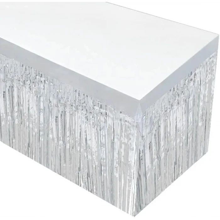 BUĞZ Gümüş Metalize Masa Eteği 275x75 Cm – Kendinden Yapışkanlı