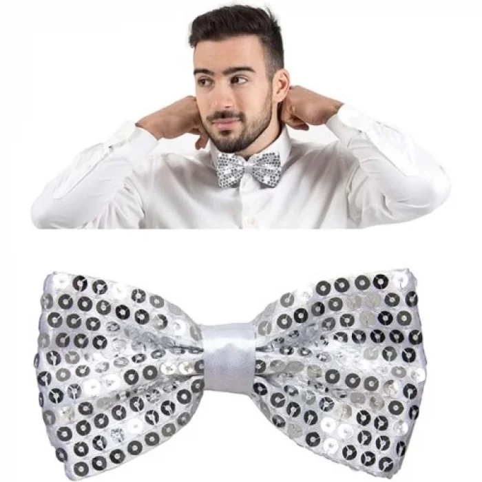  Gümüş Payetli Pullu Papyon