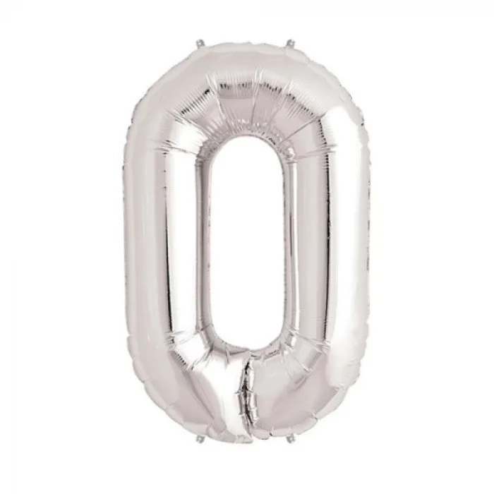  Gümüş Rengi Folyo Rakam Balon 1 Metre