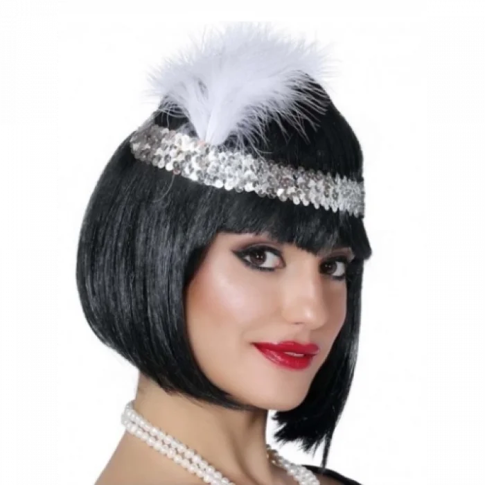  Gümüş Renk Çarliston Saç Bandı