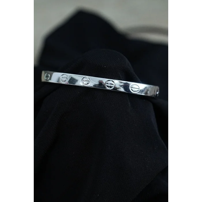 BUĞZ Gümüş Renk Çivi Kombin Bileklik Seti 2 Adet