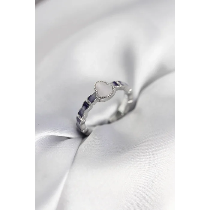 BUĞZ Gümüş Renk Mineli Su Kabağı Model Kadın Yüzük