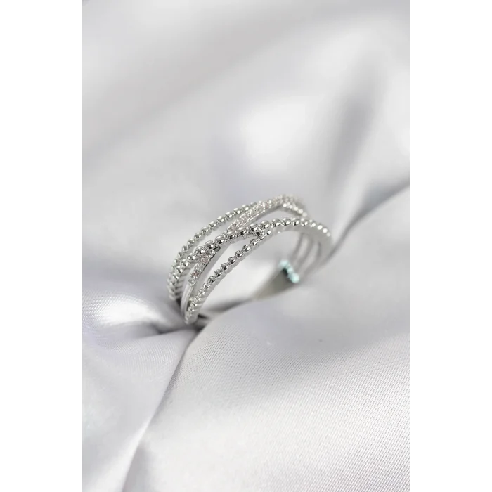 BUĞZ Gümüş Renk Sarmal Model Kadın Yüzük