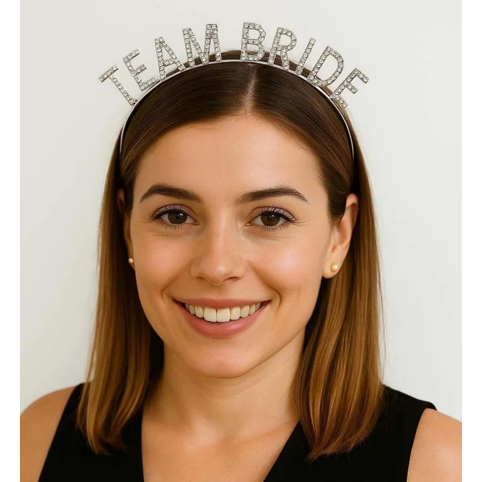 BUĞZ Gümüş Renk Team Bride Taç Plastik – Gelin ve Nedime Tacı