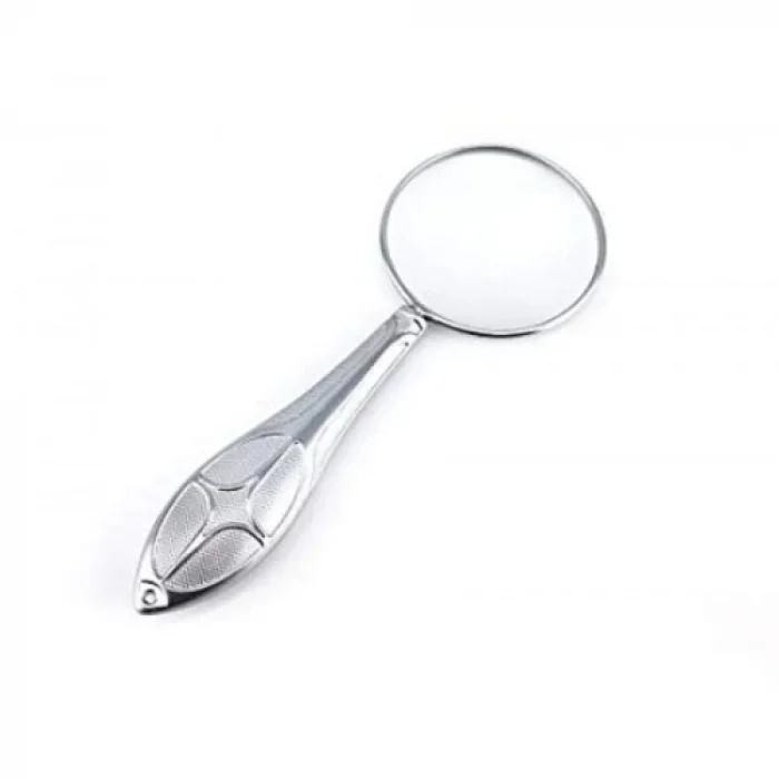 BUĞZ Gümüş Renkli 45mm Cam Lens, Zarif Tasarımlı Metal Büyüteçmg181558