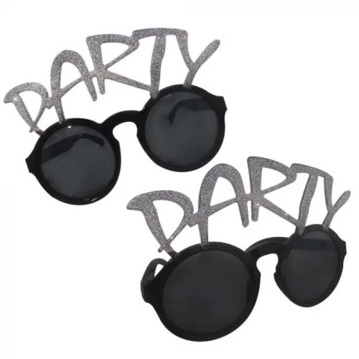  Gümüş Simli Party Yazılı Parti Gözlüğü Show