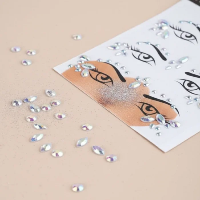 BUĞZ Gümüş Taşlı Makyaj Yüz Süsü