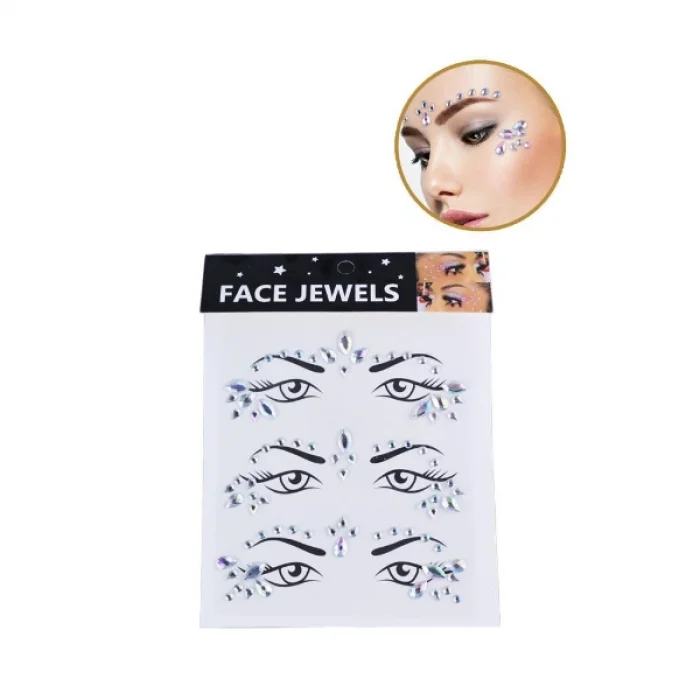 BUĞZ Gümüş Taşlı Makyaj Yüz Süsü