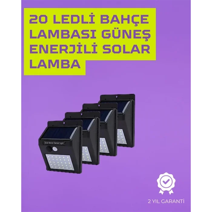  Güneş Enerjili Akıllı Duvar Lambası | PIR Sensörlü, Otomatik Aydınlatma, Dış Mekan İçin